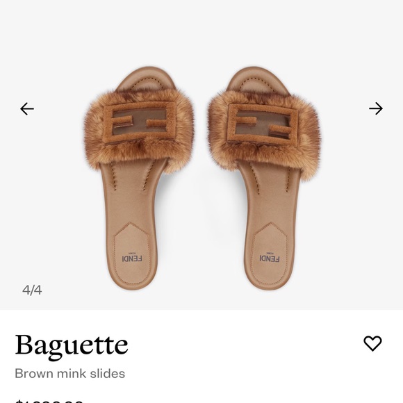 Fendi Mink Fur Baguette Slides - Picture 4 of 6
